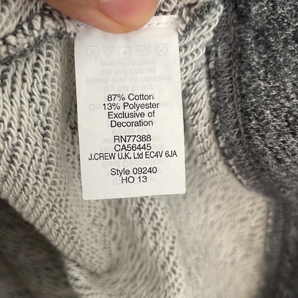 J. Crew Bow Embellished Gray Sweatshirt Top, medium - Picture 6 of 9